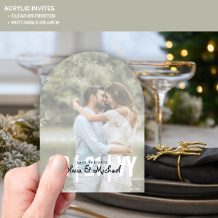 Zazzle Acrylic Wedding Save the Date Opaque Photo Acrylic Invitations