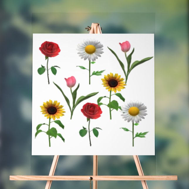 Zazzle Ceramic Tile 4.25" x 4.25 , Small Acrylic Sign (Neutral)