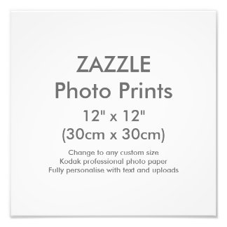 Zazzle Custom 12" x 12" Photo Print Template