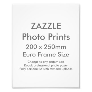 Zazzle Custom 200x 250mm Photo Print UK Frame Size