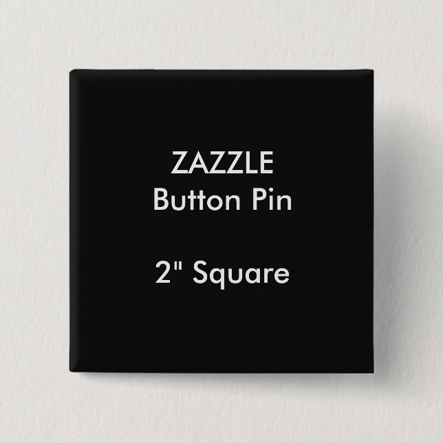 ZAZZLE Custom 2" Square Button Pin BLACK (Front)