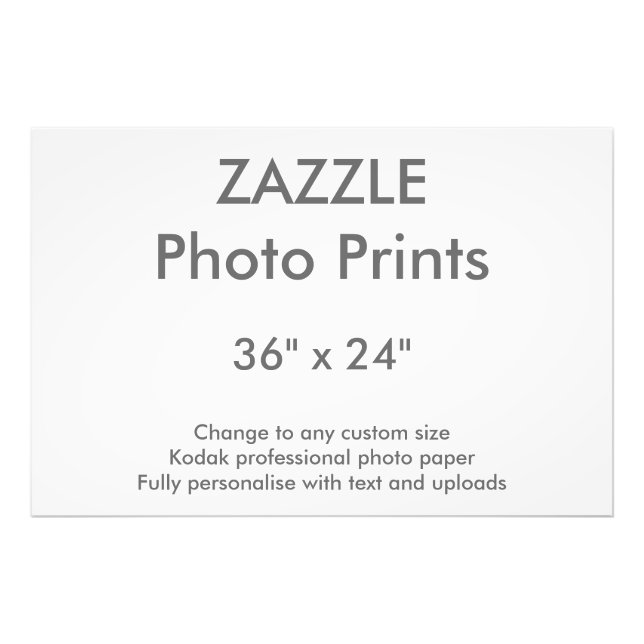 Zazzle Custom 36" x 24" Photo Print 91 x 61 cm (Front)