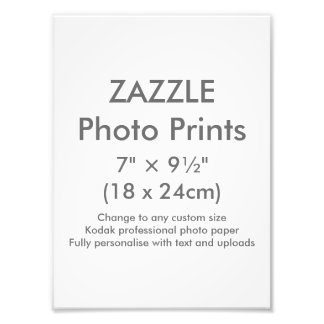 Zazzle Custom 7" × 9½" Photo Print Template