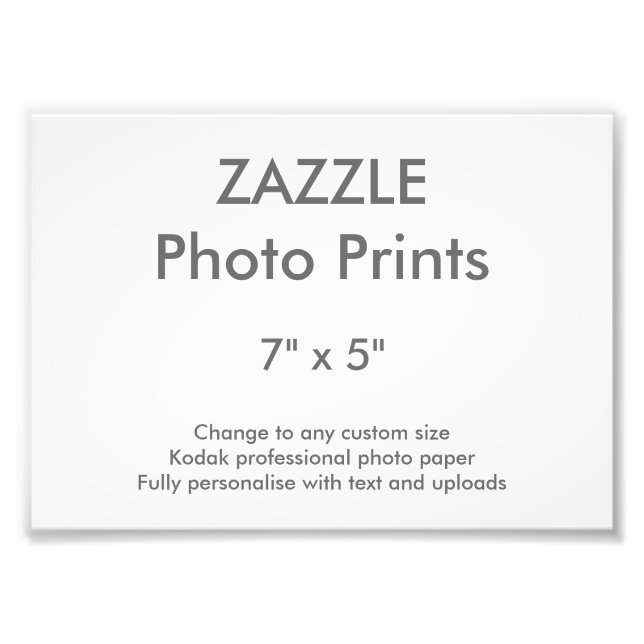 Zazzle Custom 7" x 5" Photo Print 18 x 13 cm (Front)
