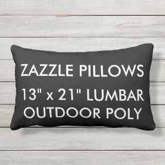 Zazzle Custom BLACK Outdoor Lumbar Pillow Template