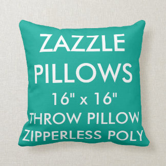 Zazzle Custom GREEN Zipperless Poly Throw Pillow