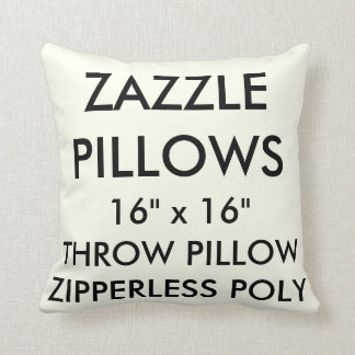 Zazzle Custom IVORY Zipperless Poly Throw Pillow