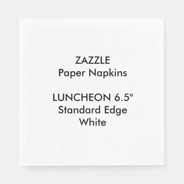 ZAZZLE Custom Large WHITE Luncheon Paper Napkins (Front)