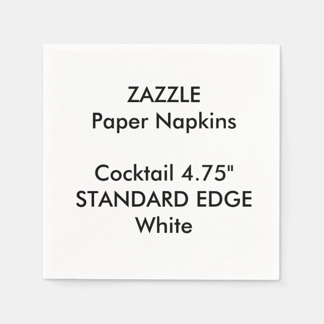 ZAZZLE Custom Plain Edge Cocktail Paper Napkins (Front)