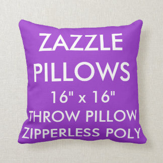 Zazzle Custom PURPLE Zipperless Poly Throw Pillow
