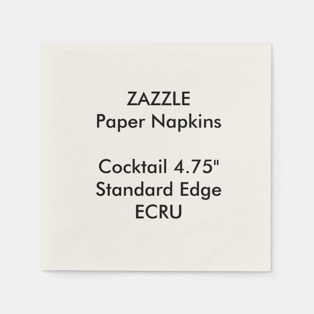ZAZZLE Custom Small ECRU Cocktail Paper Napkins (Front)
