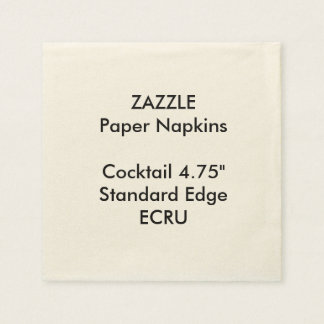 ZAZZLE Custom Small ECRU Cocktail Paper Napkins