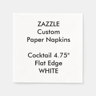 Zazzle Custom Small WHITE Cocktail Paper Napkins