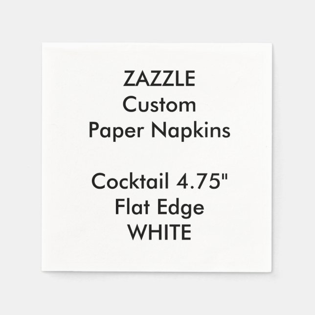 Zazzle Custom Small WHITE Cocktail Paper Napkins (Front)
