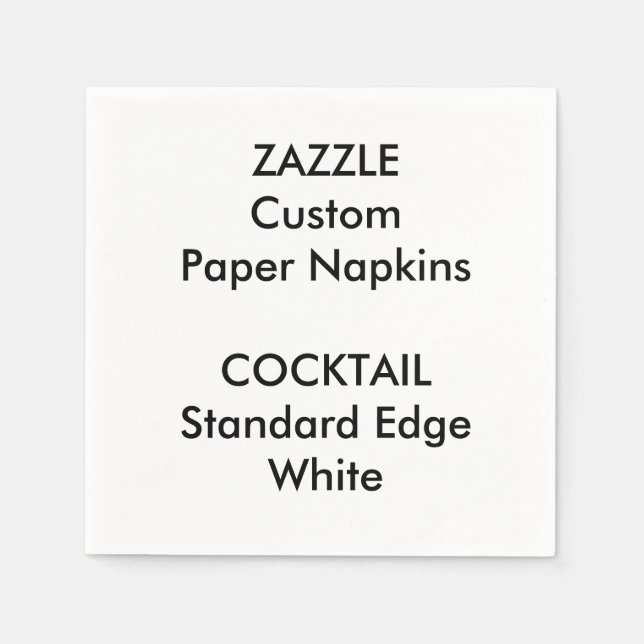 Zazzle Custom Small WHITE Cocktail Paper Napkins (Front)