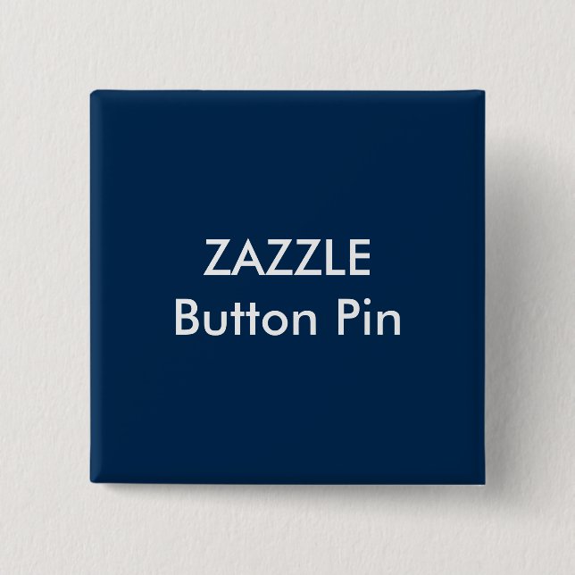 Zazzle Custom Square Button Pin Blank DARK BLUE (Front)