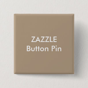 Zazzle Custom Square Button Pin Blank LIGHT BROWN