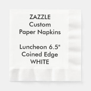 Zazzle Custom WHITE Coined Luncheon Paper Napkins