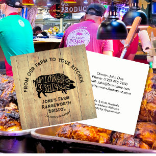 Zazzle Listing for Pig Farmer / Meat Business Card