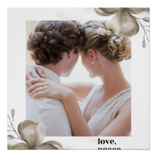 Zazzle love peace & joy glossy poster