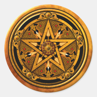 Zazzle - Masculine Gold Pentacle-noback Classic Round Sticker
