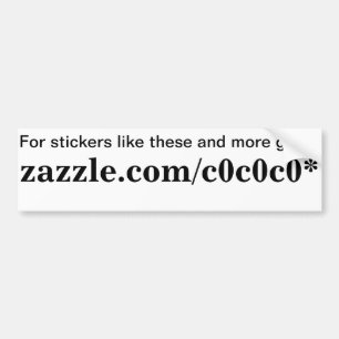 Zazzle promotion bumper sticker