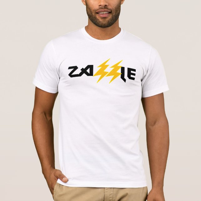 Zazzle Rock Lightning Bolt White Tee (Front)