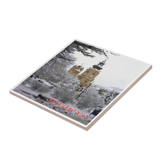 zBA004 SARAJEVO ORTHODOX CHURCH Bosnia-Herzegovina Tile (Side)