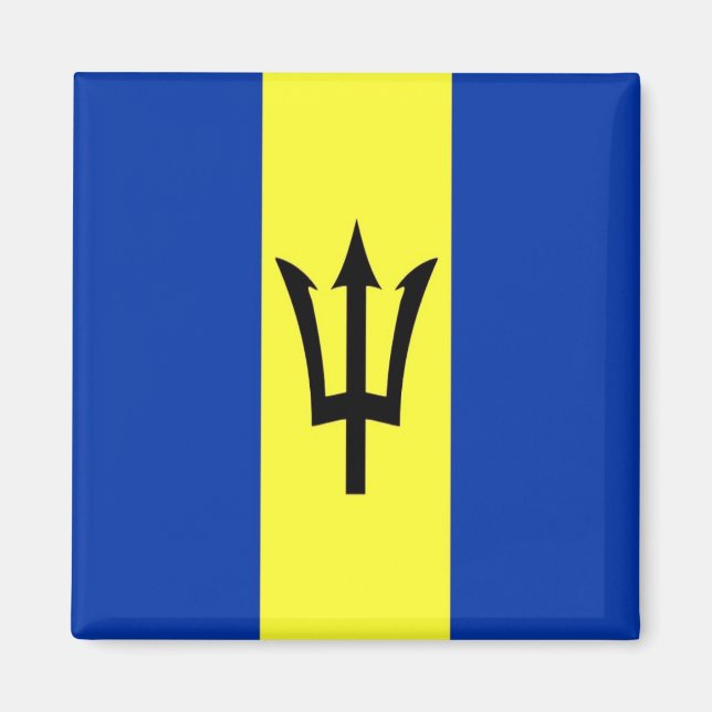 zBB001 BARBADOS Flag, America, Fridge Magnet (Front)