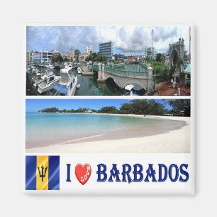 zBB005 BARBADOS I Love, Mosaic, Bridgetown, Fridge Magnet