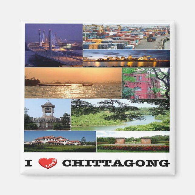 zBD003   I Love CHITTAGONG, Bangladesh, Fridge Magnet (Front)