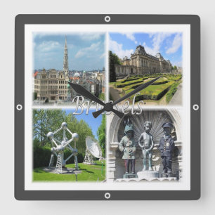 zBE009 BRUSSELS Bruxelles Belgium, Square Wall Clock