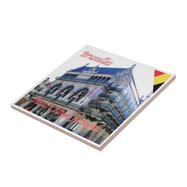 zBE014 BRUSSELS BRUXELLES, Royal Flemish Theatre Tile (Side)