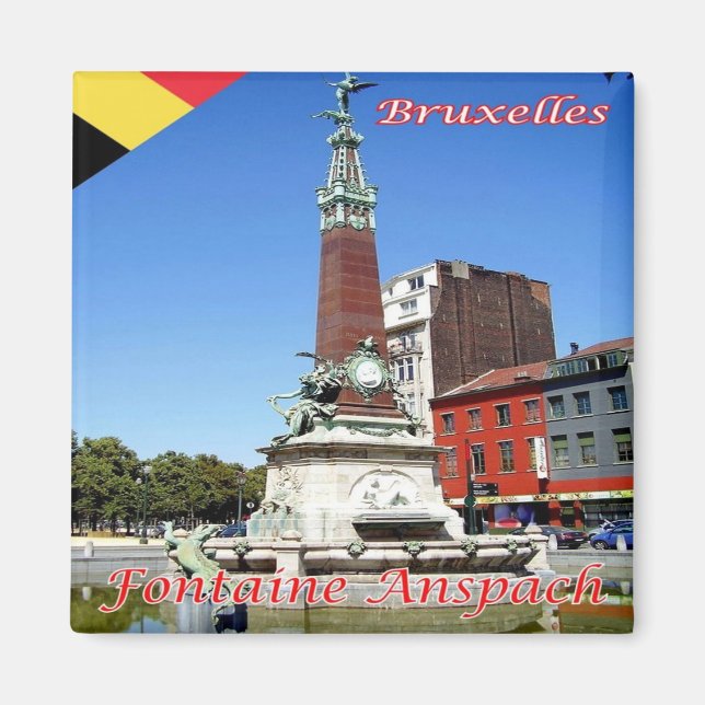 zBE027 BRUSSELS BRUXELLES Fontaine Anspach, Magnet (Front)
