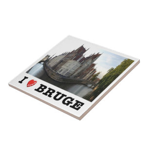 zBE040 BRUGES The Spiegelrei and Langerei Belgium  Tile