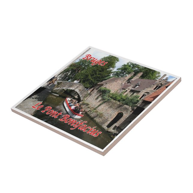 zBE041 BRUGES Boniface Bridge, Belgium, Tile (Side)