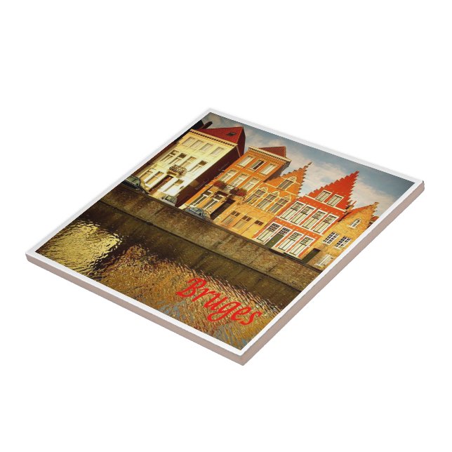 zBE043 BRUGES Houses Belgium, Tile (Side)