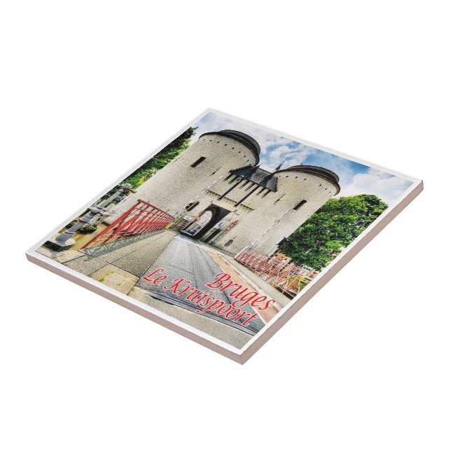 zBE044 BRUGES The Kruispoort Belgium, Tile (Side)