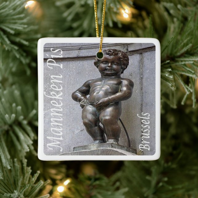 zBE046 MANNEKEN PIS Brussels Bruxelles,  Ceramic Ornament (Tree)