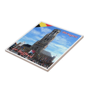 zBE048 BRUGES The Belfry, Belgium, Tile