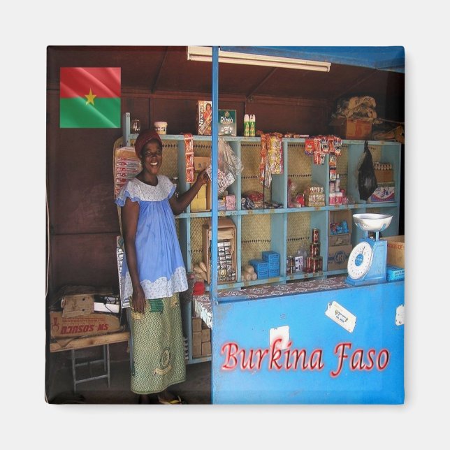 zBF014 BURKINA FASO, Burkinabé shop, Africa,Fridge Magnet (Front)