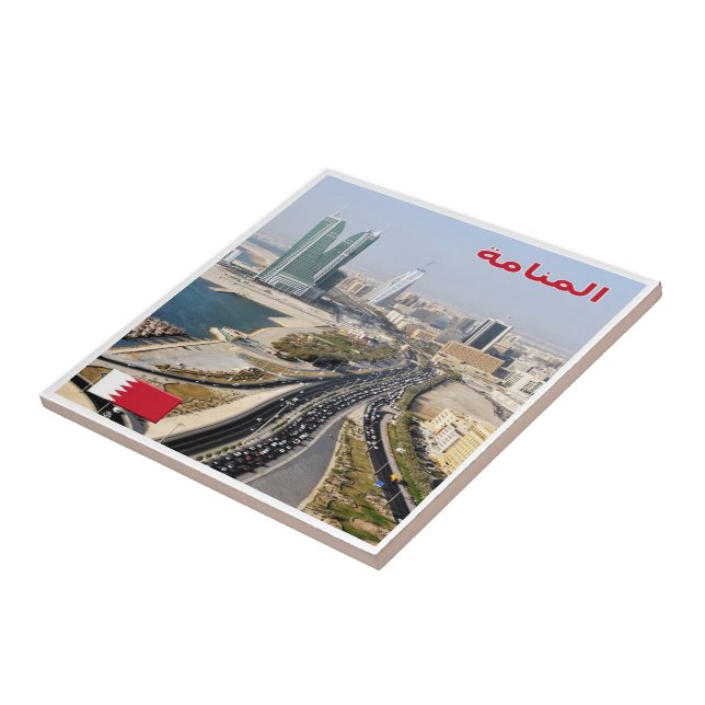 zBH008 MANAMA, Road & Towers, Bahrain Asia, Tile (Side)