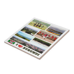 zBI003 BURUNDI I LOVE, Mosaic, Africa, Tile