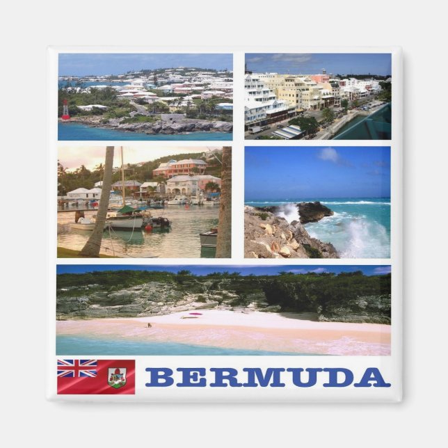 zBM003 BERMUDA,  Mosaic, America, Fridge Magnet (Front)
