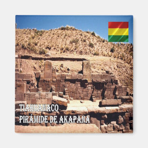zBO010 TIAHUANACO,Pyramid Akapana, Bolivia, Fridge Magnet