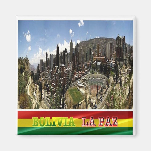 zBO017 LA PAZ, Bolivia, America, Fridge Magnet (Front)