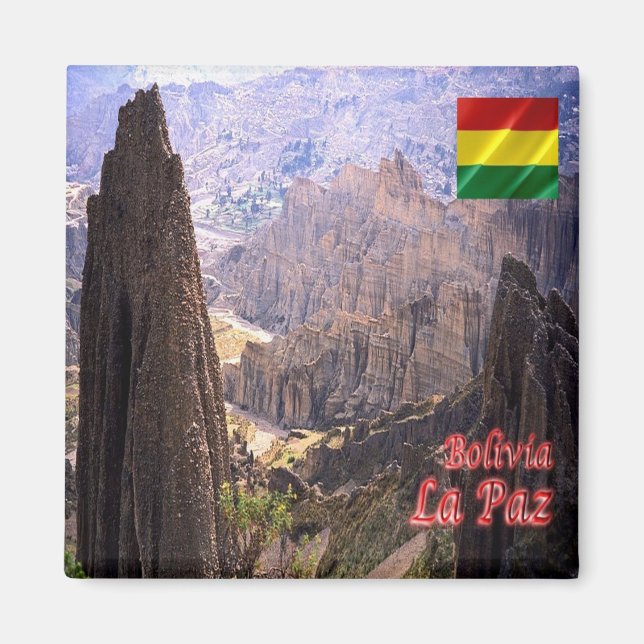 zBO023 LA PAZ, Luna Valley, Bolivia, Fridge Magnet (Front)