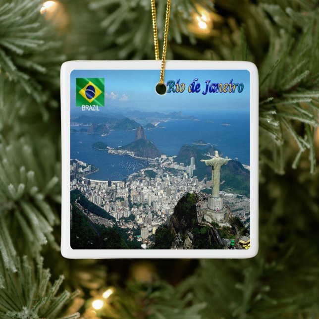zBR023 panorama of RIO DE JANEIRO, Ceramic Ornament (Tree)