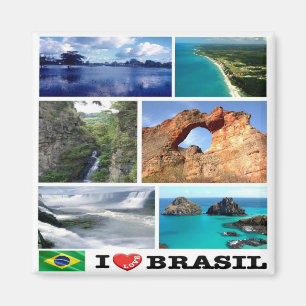 zBR032 BRAZIL I Love, Mosaic, America, Fridge Magnet