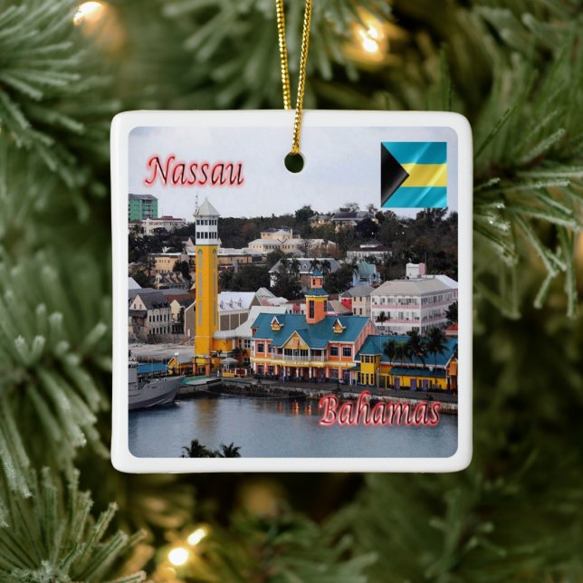zBS009 NASSAU,Cruise Ship Terminal, Bahamas, Ceramic Ornament (Tree)